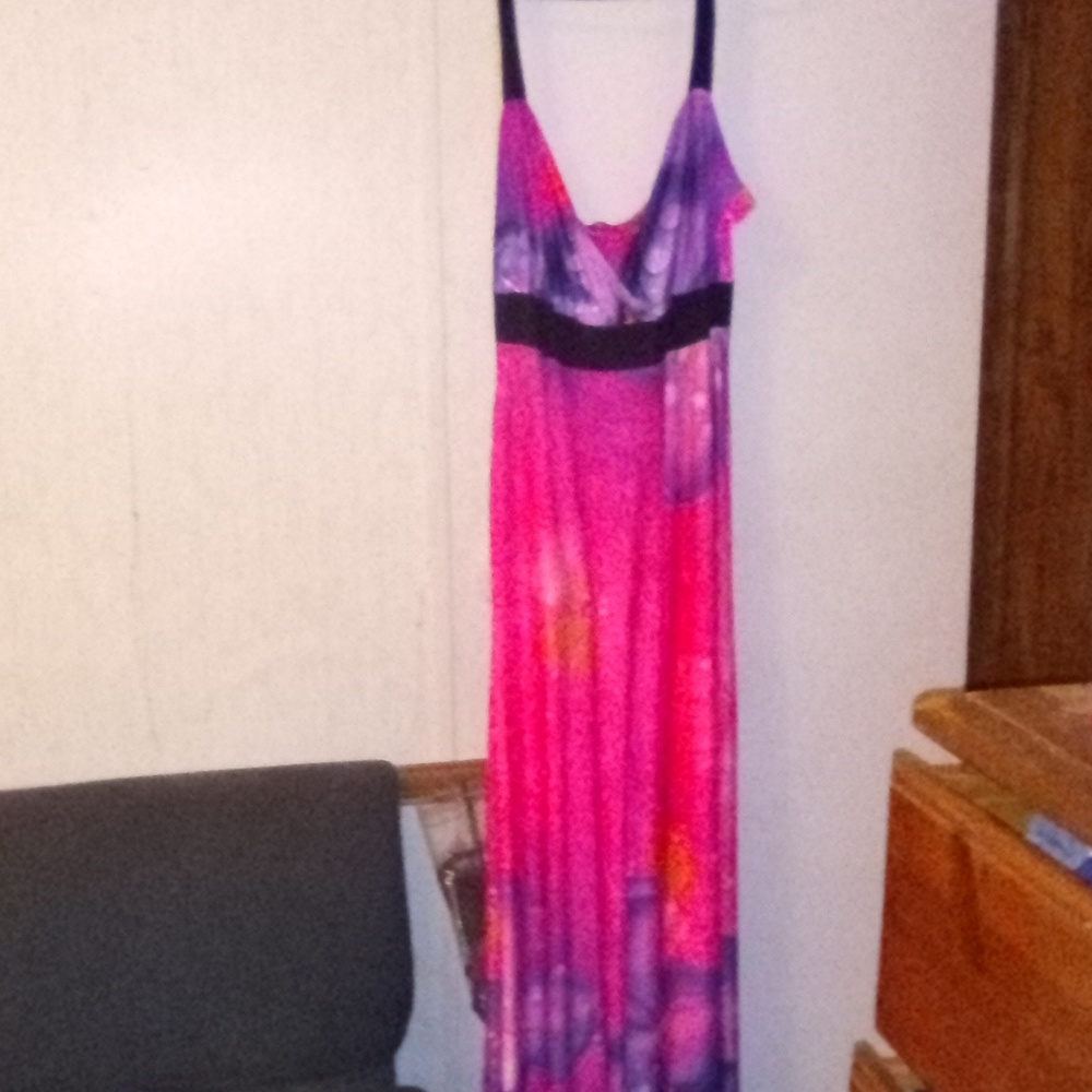 Chao Meng Fashion maxi dress size 3x pink and purple